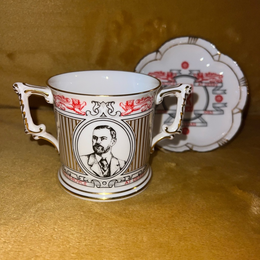 **SOLD** Rolls Royce Royal Crown Derby English Bone China VTG | Mug & Saucer